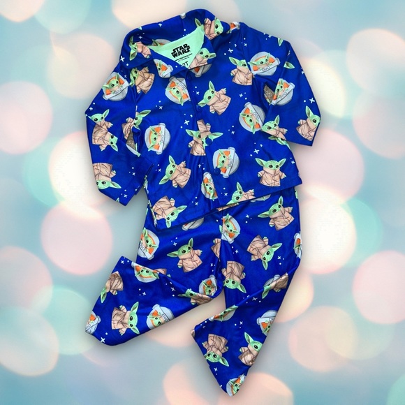 Star Wars Disney Baby Yoda Toddler Boy’s Fleece Long Sleeve Pajama Set Size 2T - Picture 1 of 2